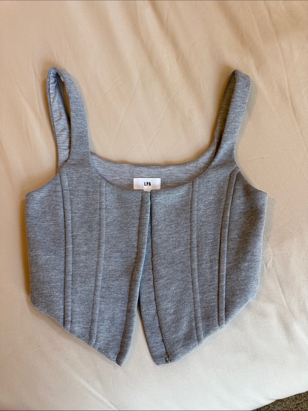NWOT LPA Mika Corset Top in Heather Gray
